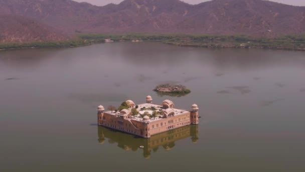 Jal Mahal Palacio Agua Jaipur Vista Aérea — Vídeos de Stock