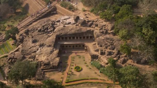 Cavernas Udaygiri Bhubaneswar Índia Imagens Drones Aéreos — Vídeo de Stock