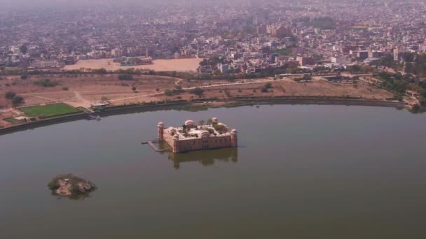 Jal Mahal Παλάτι Νερό Στην Jaipur Εναέρια Ungrade — Αρχείο Βίντεο