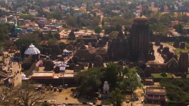 Vista Aérea Del Paisaje Urbano Indio Con Arquitectura Tradicional Durante — Vídeo de stock