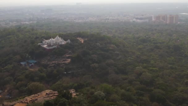 Luchtfoto Van Vrindavan Stad Van 5000 Tempels India — Stockvideo
