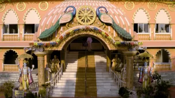 India Ekachakra Marzo 2019 Templo Ekachakra Iskcon Amanecer Concepto Viaje — Vídeo de stock