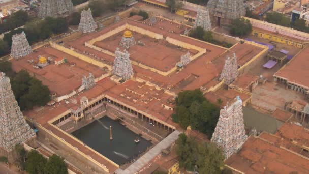 Dél India Szent Templom Gopuram Srirangam Trichi India Légi Felvétel — Stock videók