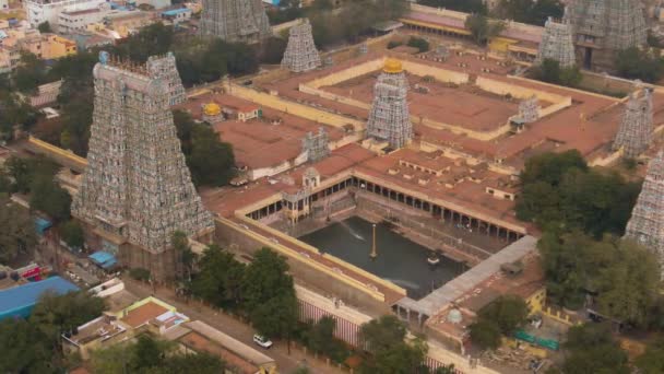 Södra Indien Heligt Tempel Gopuram Vid Srirangam Trichi Indien Antenn — Stockvideo
