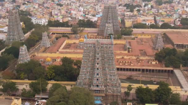 Dél India Szent Templom Gopuram Srirangam Trichi India Légi Felvétel — Stock videók