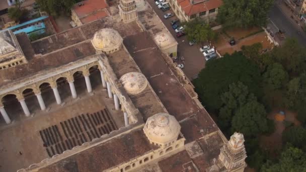 Madurai India Thirumalai Nayakkar Palota Légi Felvétel — Stock videók