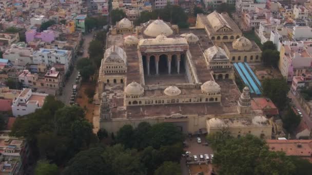 Madurai Indien Thirumalai Nayakkarpalatset Flygdrönarbilder — Stockvideo