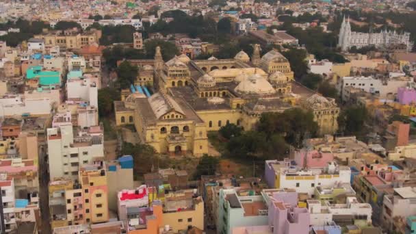 Madurai India Palacio Thirumalai Nayakkar Foto Aérea — Vídeo de stock