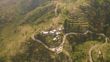 Himalaya agriculture terraces, 4k drone aerial footage