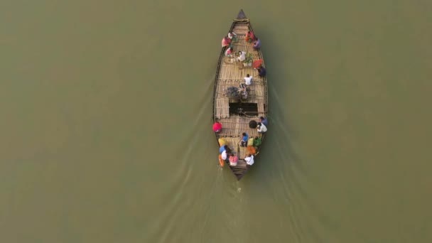 Vrindavan Indien Mars 2019 Människor Vid Ganga Älv Flygdrönare — Stockvideo