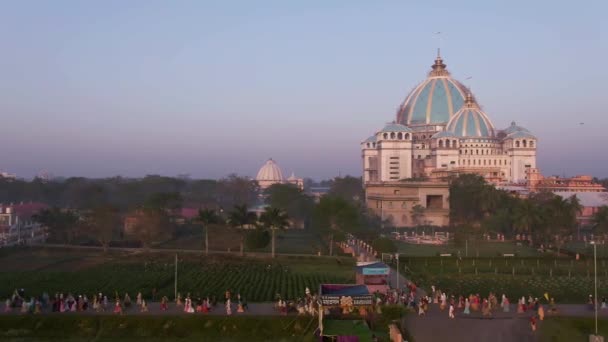 Майапур Индия Апреля 2019 Года Tovp Время Фестиваля Парарамы Drone — стоковое видео