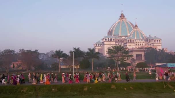 Mayapur Inde Avril 2019 Temple Tovp Pendant Nabadwip Mandala Parikrama — Video