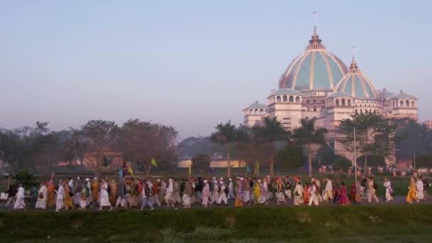 Mayapur India April 2019 Tovp Ναός Κατά Διάρκεια Του Φεστιβάλ — Αρχείο Βίντεο