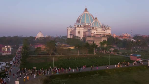 Майапур Индия Апреля 2019 Года Tovp Время Фестиваля Парарамы Drone — стоковое видео