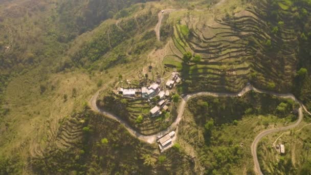 Terraços Agrícolas Himalaia Imagens Aéreas Drones — Vídeo de Stock