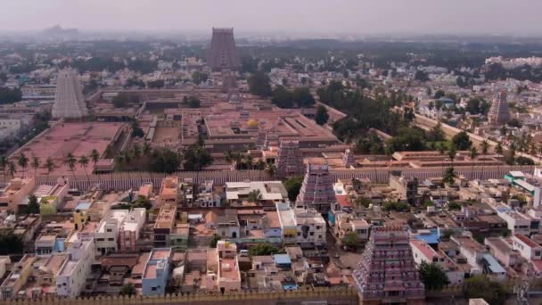 Tempio Sacro Dell India Meridionale Gopuram Srirangam Trichi India Vista — Video Stock