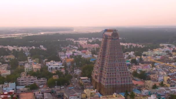 Jižní Indie Svatý Chrám Gopuram Srirangam Trichi Indie Letecký Pohled — Stock video