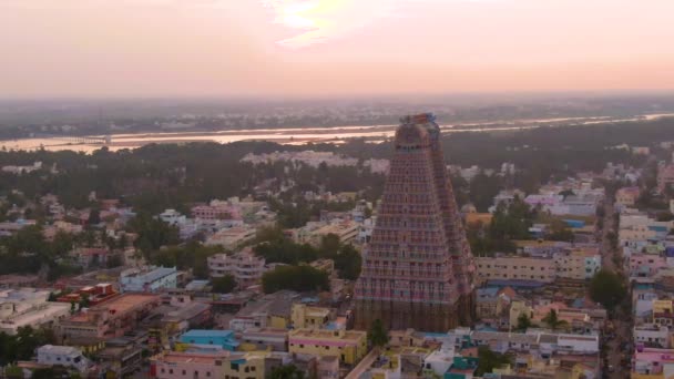 Templo Sagrado Del Sur India Gopuram Srirangam Trichi India Vista — Vídeos de Stock