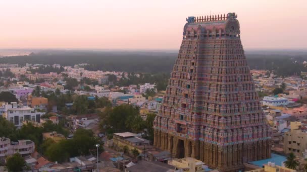 Tempio Sacro Dell India Meridionale Gopuram Srirangam Trichi India Vista — Video Stock