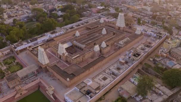 Luchtfoto Van Vrindavan Stad Van 5000 Tempels India — Stockvideo