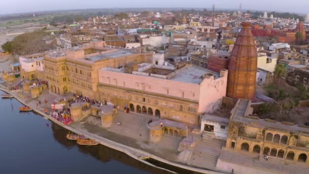 Vista Aérea Vrindavan Cidade 5000 Templos Índia — Vídeo de Stock