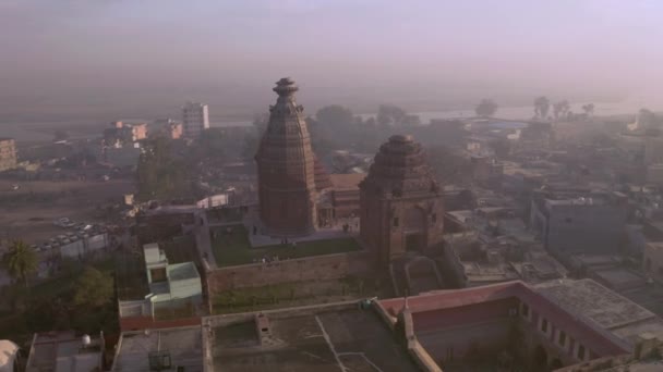 Vista Aerea Vrindavan Città 5000 Templi India — Video Stock