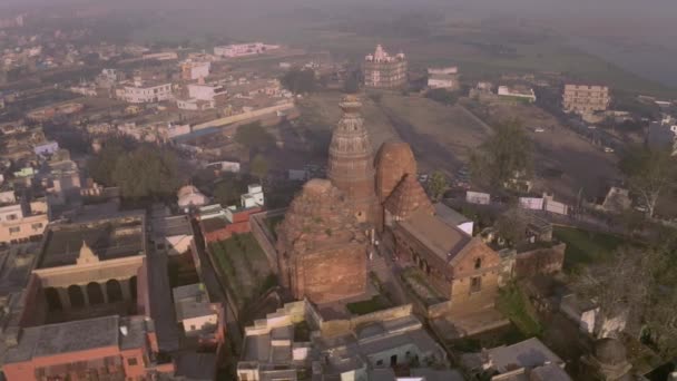 Vista Aerea Vrindavan Città 5000 Templi India — Video Stock