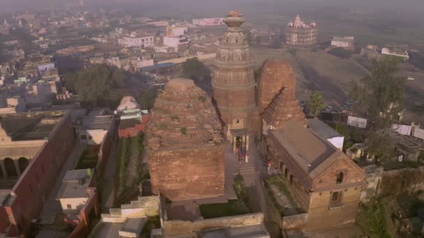 Aerial View Vrindavan City 5000 Temples India — Stock Video