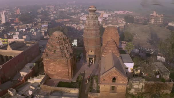 Воздушный Вид Вриндаван Город 5000 Храмов Индия — стоковое видео