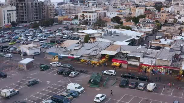 Beer Sheva Busstation Israel Antenn Drönare Visa Transport — Stockvideo