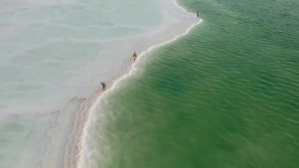 Dead Sea Desert Aerial View Ungraded Flat — Stock Video
