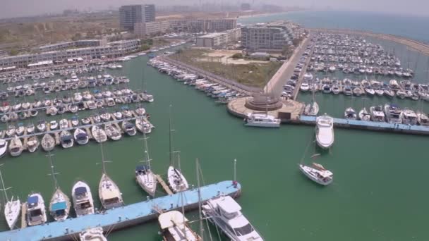 Tel Aviv Praia Aéreo Drone Filmagens Ungraded Plano — Vídeo de Stock