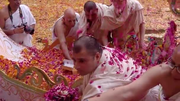 Ariel Juli 2017 Indische Hochzeitszeremonie Hare Krishna Tempel — Stockvideo