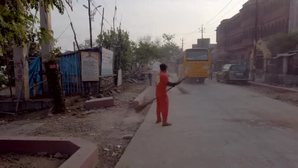 India Vrindavan February 2019 People Daily Life Streets — 图库视频影像