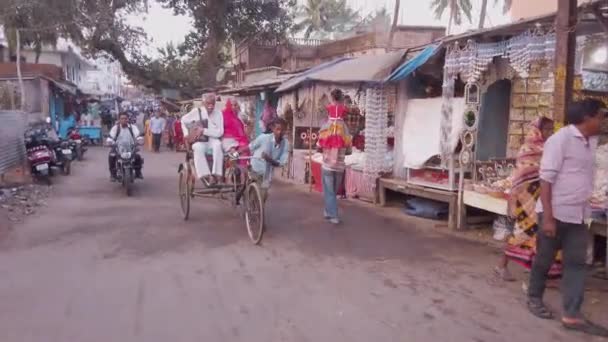 Indie Vrindavan Února 2019 Lidé Každodenní Život Ulicích — Stock video