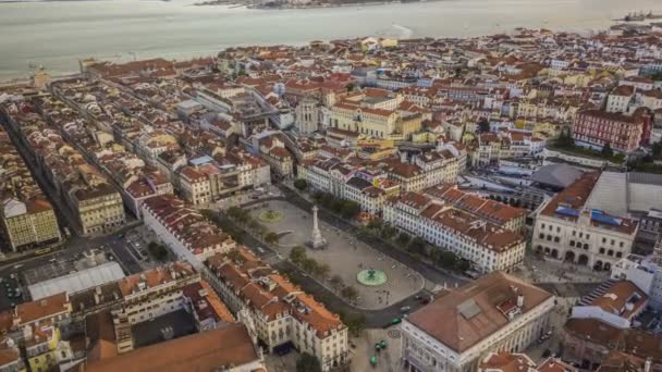 Stadtbild Portugal Europa Drohnenaufnahme — Stockvideo