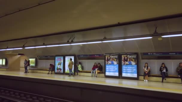 Lisbon Portugal February 2018 Subway Lisbon Portugal Travel Concept — Video