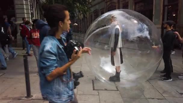 Porto Portugal June 2019 Artistic Performance Line Lello Irmeo Book — Video Stock