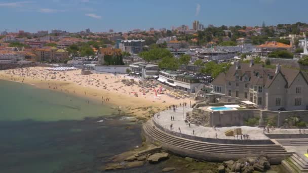 Cityscape Στην Πορτογαλία Ευρώπη Εναέρια Άποψη Drone — Αρχείο Βίντεο