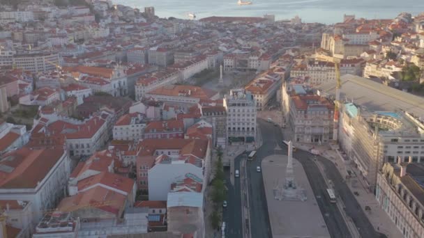 Город Португалии Европа Аэродинамический Вид Дрона — стоковое видео