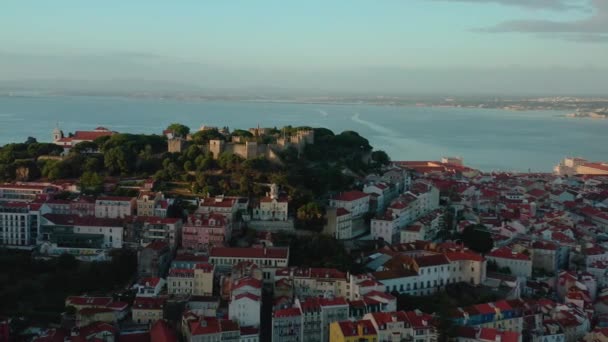 Stadsbild Portugal Europa Antenn Drönare — Stockvideo