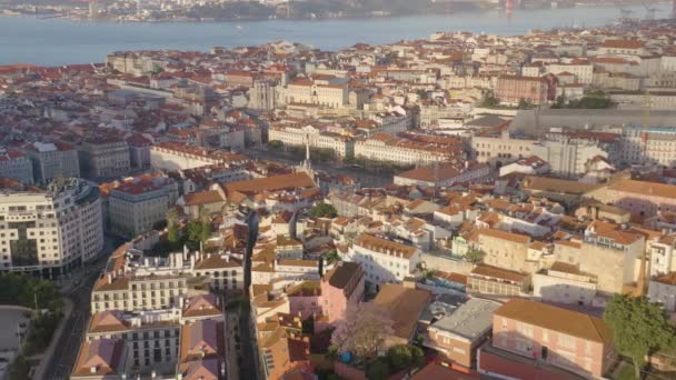 Cityscape Portugal Europe Aerial Drone View — Stock Video