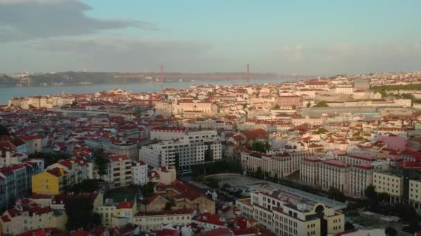 Stadtbild Portugal Europa Drohnenaufnahme — Stockvideo