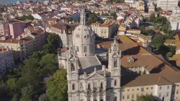 Cityscape Portugalsku Evropa Air Drone View — Stock video