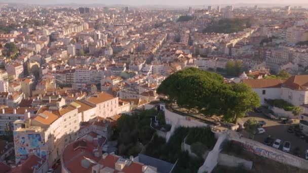 Cityscape Portugalsku Evropa Air Drone View — Stock video