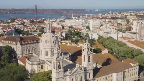 Krajobraz Miejski Portugalii Europie Widok Lotu Ptaka — Wideo stockowe