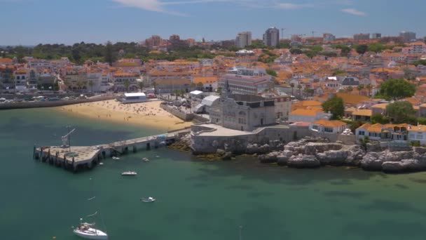 ポルトガル ヨーロッパ 4K空中ドローンビューの街並み — ストック動画