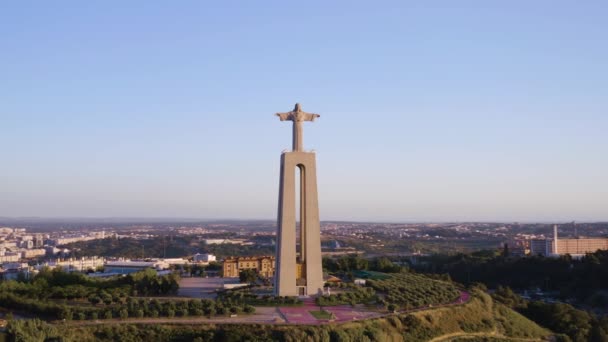 Lisbon Portugal May 2018 Aerial Drone View Sanctuary Christ King — Video