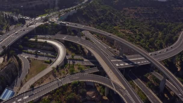 Gran Carretera Intercambio Carreteras Cerca Las Cuevas Subterráneas Transporte Haifa — Vídeo de stock