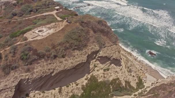 Havárie Vln Turistů Národním Parku Apollonia Izrael Letecký Letoun Pohled — Stock video